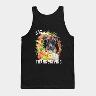 Boxer Dog Owner Thanksgiving Celebration Harvest Theme Tank Top